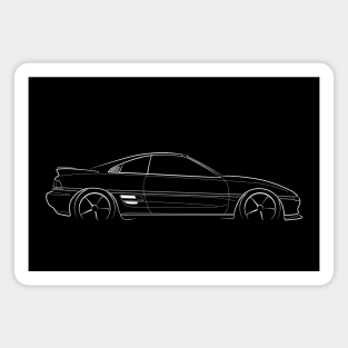 Toyota MR2 W20 - profile, stencil, white Magnet